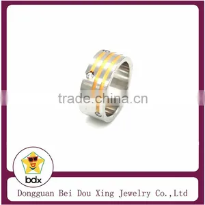 New Crystal Paved Design With 18K Gold Plated Stainless Steel 316 Fashion Ring thumbnail-1