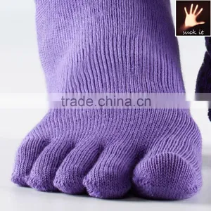 Custom Purple Ankle Sport Indoor Non Skid Yoga Pilates Toe Socks thumbnail-1