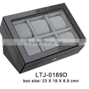 Carbon Fiber Veneer Wooden Watch Display Box thumbnail-1