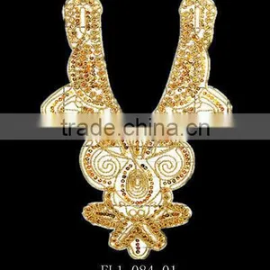 Beaded and Sequin Applique for Garment Butterfly Collar thumbnail-1