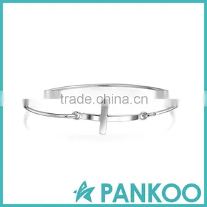 Cross Stackable Bangle Bracelet 925 Sterling thumbnail-2