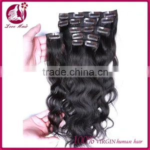 7A Virgin Clip In Human Hair Extensions 100g Clip In Wavy Hair Extensions Brazilian Body Wave Clip In Hair Extensions 100g thumbnail-2