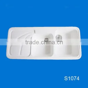 Hot Sales Artificial Stone Kitchen Sinks, Acrylic Solid Surface Kitchen Sink, ,double Bowl Kitchen Sink thumbnail-3
