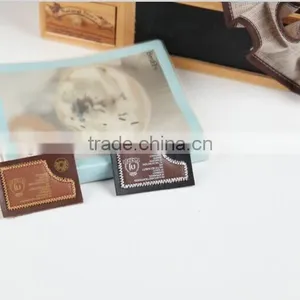 Fashion Design Garment Accessories Leather Label Embossed PU Leather Patch For Clothes thumbnail-2