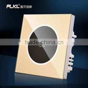 LED 1 2 3 Gang 1 Way Crystal Glass Panel Light Touch Screen Wall Switch EU thumbnail-1