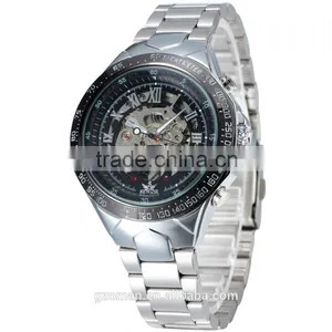 Sewor Silver Stainless Steel Mens Automatic Wrist Watch Casual Bracelet Mechanical Watch thumbnail-2