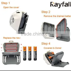 Customized Color 3 Led Motion Activated Led Waterproof Headlamp thumbnail-3
