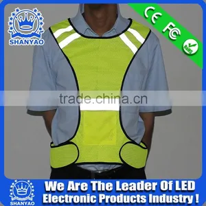 2016 Factory Supply Cheap LED Safety Vest For Road Safety At Night thumbnail-3