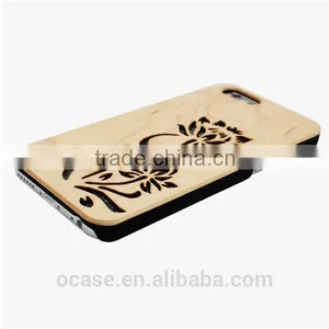 Laser Wood Bamboo and PC Mobile Phone Back Cover for Iphone 5c Cover thumbnail-4