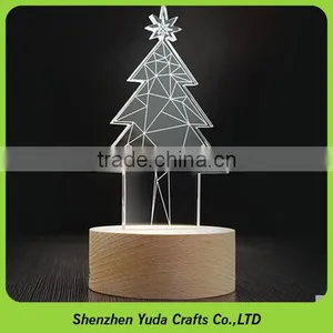 High Transparent Flat Packing Acrylic Small Night Light With Wooden Base thumbnail-1