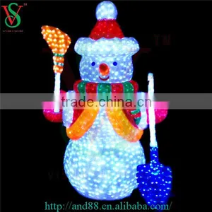 3D Outdoor Festival Lightings Motif Sculpture Light Led Snowman Light thumbnail-3
