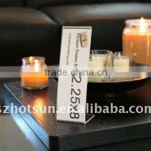 Acrylic L Shape Desk Price Tag Frame thumbnail-1