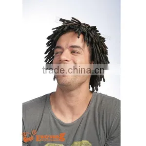 Party Wig, Plastic Dreadlock Braids Football Fans Wigs for Black Men thumbnail-3