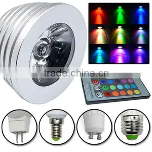 Colorful Light E27 3W RGB LED Bulb With Remote Control 2 Million 110-220V thumbnail-1