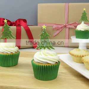 12 Christmas Tree Cupcake Decorations Toppers Decorations Pick thumbnail-2