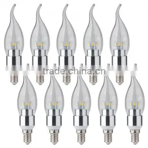 10 E14 6 LED 5630 SMD Candle Light Bulb Lamp Spotlight Warm White 3W thumbnail-1