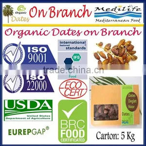 Organic Dates on Branch, Deglet Noor Dates On Branch, Organic Branched Dates 5Kg Carton thumbnail-1