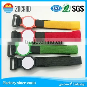 Nylon Black White Reusable id Bracelet Wristband thumbnail-1