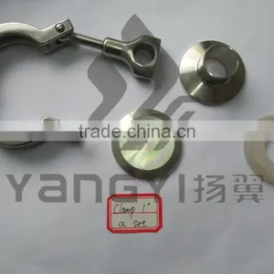 Stainless Steel 1'' Tri Clover Clamp With End Cap Ferrule and Gasket thumbnail-1