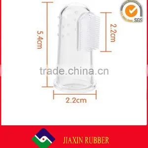 High Quality Custom Soft Transparent Silicone Finger Toothbrush for Baby /kid /infant/toddler thumbnail-2