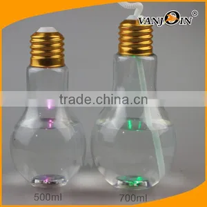 200ML - 700ML Bulb Shape Plastic Juice Cup , Light Bulb Candy Plastic Bottle thumbnail-4