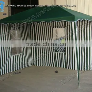 Green Striped Polyester Garden Tent Pavilion With Windows 2x3m thumbnail-1