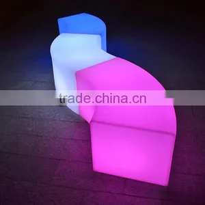 Used Nightclub Furniture Led Sofa Pub Led Furniture RGB Color Changing Brighting LED Bar Stool thumbnail-3