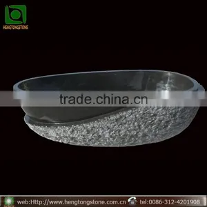 Solid Stone Freestanding Black Bathtub thumbnail-1
