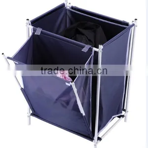 Vivinature Rectangular Two Side Foldable Laundry Hamper With 3 Sorter thumbnail-1