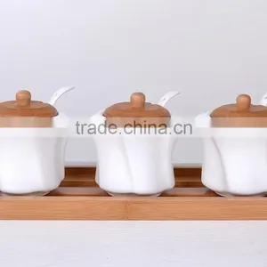 Hot Sale High Quality Porcelain Ceramic Kitchen Canisters/ceramic Kitchen Canister Sets/3pcs Ceramic Canister Sets thumbnail-1