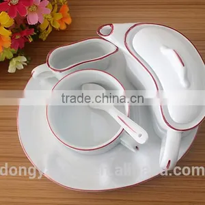 China Manufacturers Custom Design Ceramic 5pc Breakfast Tea Set thumbnail-4