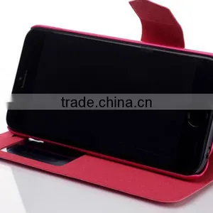 Slim Flip Covers PU Leather Case With Front View Window for IPhone 6 thumbnail-3