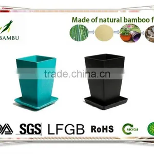 Glossy OEM Available Ornamental Bamboo Fiber Flowerpot thumbnail-2