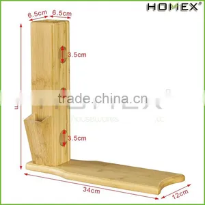 Free Standing Bamboo Wine Rack - Holds 3 Bottles Homex-BSCI thumbnail-1