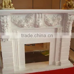 White Marble Fireplace thumbnail-1