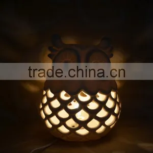 Owl Figurine Decorative Ceramic Table Lamp Wholesale thumbnail-4