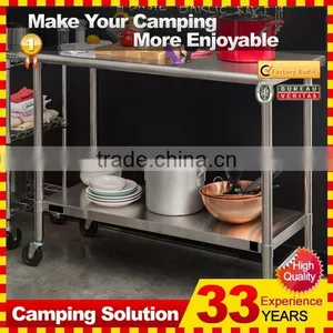Stainless Steel Work Table With Wheels and Storage thumbnail-5