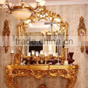 Luxuious Antique Solid Wood Italian Rococo Elegant Gold Color European Style French King Size Bedroom thumbnail-5