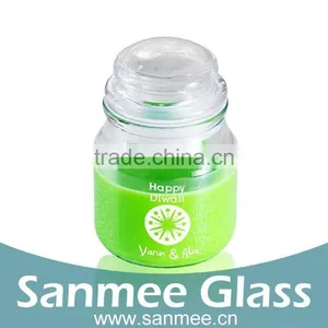 Round Gift Set Glass Jar Glass Scented Candle Holder thumbnail-1