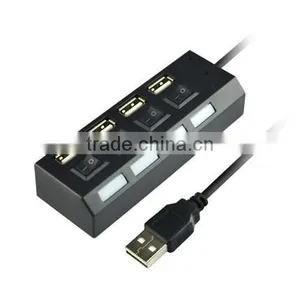 2016 New Arrival USB 2.0 High Speed 4 in 1 HUB With Blue LED for Power thumbnail-1