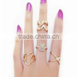 Wholesale Fashion Jewelry Gold Finger Ring Set Midi Ring Set thumbnail-1