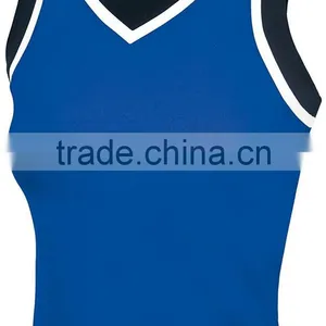 Sleeveless V Neck Knit Spandex Cheerleading Uniforms Women Sexy Tank Top Plus Size Sublimation Cheerleading Uniforms Custom thumbnail-2