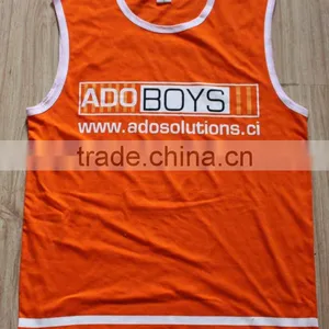 Mens Polyester, Pique, Moisture Wicking Round Neck,sleeveless Tank Top / Vest With Printed Logo thumbnail-1