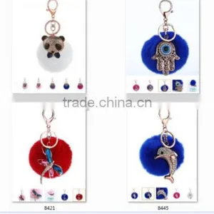 Shiny Unicorn Horse Animal Fur Pom Pom Keychain Bag Charms Unique Faux Fur Ball Bag Charms 2017 Keychain Premium Gifts thumbnail-6