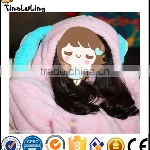 Autumn and Winter Cosplay Costume Cute Rabbit Flannel Cartoon Animal One Piece Sleepwear Coral Fleece Long-sleeve Lovers Lounge thumbnail-4
