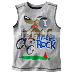 Boys Gray With Rack Pattern Cartoon T-shirts Kids Summer Clothes thumbnail-1