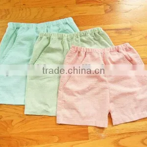 Latest Designer Kids Clothing Baby Leggings Plain Color Seersucker Young Children Wearing Panties Pants thumbnail-1