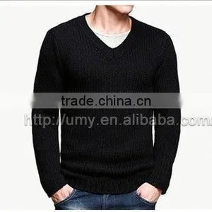 Mens v Neck Jacquard Knitting Sweater thumbnail-1