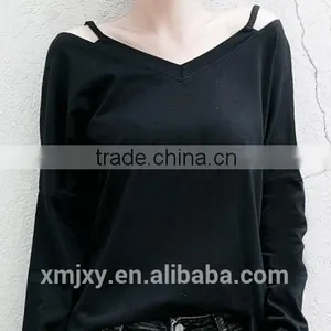 Wholesales Fashion T-shirt Long Sleeve Comfortable Designs for Ladies thumbnail-5