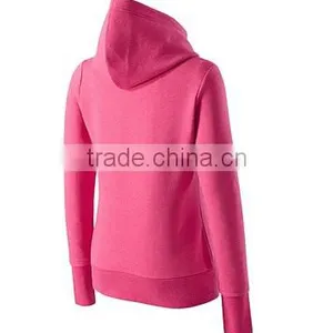 2018 High Quality Custom CVC Fleece New Design Fashion Blank Hooded Lady Hoody thumbnail-2